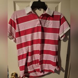 Pink striped polo